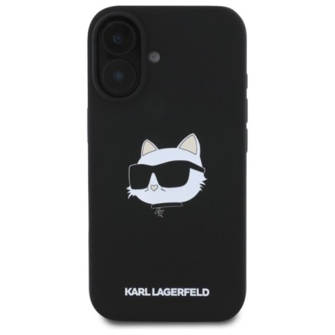 Karl Lagerfeld Silicone Choupette Head Print MagSafe - Etui iPhone 16 (czarny) Karl Lagerfeld Silicone Choupette Head Print MagSafe - Etui iPhone 16 (czarny)