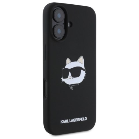 Karl Lagerfeld Silicone Choupette Head Print MagSafe - Etui iPhone 16 (czarny) Karl Lagerfeld Silicone Choupette Head Print MagSafe - Etui iPhone 16 (czarny)