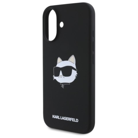 Karl Lagerfeld Silicone Choupette Head Print MagSafe - Etui iPhone 16 (czarny) Karl Lagerfeld Silicone Choupette Head Print MagSafe - Etui iPhone 16 (czarny)