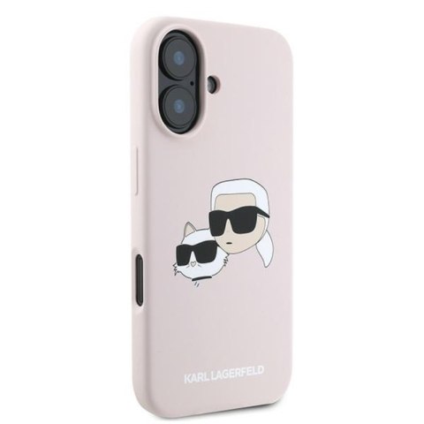 Karl Lagerfeld Silicone Double Heads Print MagSafe - Etui iPhone 16 Plus (różowy) Karl Lagerfeld Silicone Double Heads Print MagSafe - Etui iPhone 16 Plus (różowy)