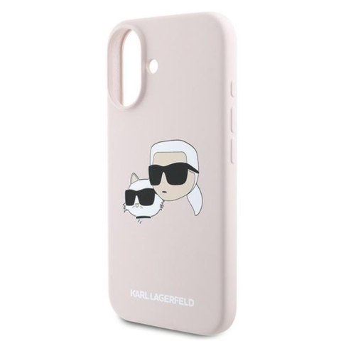 Karl Lagerfeld Silicone Double Heads Print MagSafe - Etui iPhone 16 Plus (różowy) Karl Lagerfeld Silicone Double Heads Print MagSafe - Etui iPhone 16 Plus (różowy)