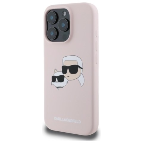 Karl Lagerfeld Silicone Double Heads Print MagSafe - Etui iPhone 16 Pro Max (różowy) Karl Lagerfeld Silicone Double Heads Print MagSafe - Etui iPhone 16 Pro Max (różowy)