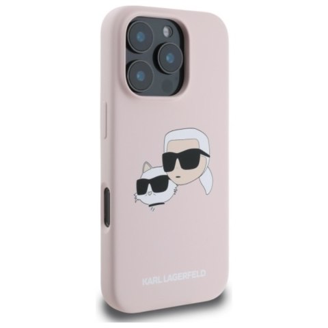 Karl Lagerfeld Silicone Double Heads Print MagSafe - Etui iPhone 16 Pro Max (różowy) Karl Lagerfeld Silicone Double Heads Print MagSafe - Etui iPhone 16 Pro Max (różowy)