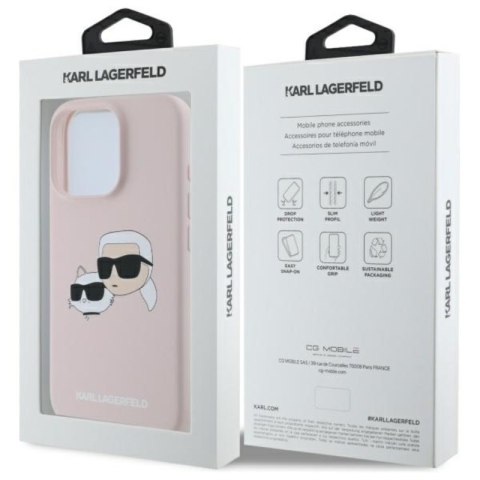 Karl Lagerfeld Silicone Double Heads Print MagSafe - Etui iPhone 16 Pro Max (różowy) Karl Lagerfeld Silicone Double Heads Print MagSafe - Etui iPhone 16 Pro Max (różowy)