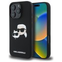 Karl Lagerfeld Silicone Double Heads Print MagSafe - Etui iPhone 16 Pro (czarny)