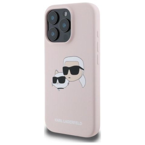 Karl Lagerfeld Silicone Double Heads Print MagSafe - Etui iPhone 16 Pro (różowy) Karl Lagerfeld Silicone Double Heads Print MagSafe - Etui iPhone 16 Pro (różowy)