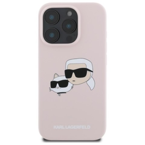 Karl Lagerfeld Silicone Double Heads Print MagSafe - Etui iPhone 16 Pro (różowy) Karl Lagerfeld Silicone Double Heads Print MagSafe - Etui iPhone 16 Pro (różowy)