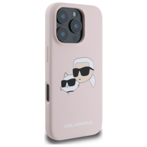 Karl Lagerfeld Silicone Double Heads Print MagSafe - Etui iPhone 16 Pro (różowy) Karl Lagerfeld Silicone Double Heads Print MagSafe - Etui iPhone 16 Pro (różowy)