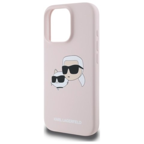 Karl Lagerfeld Silicone Double Heads Print MagSafe - Etui iPhone 16 Pro (różowy) Karl Lagerfeld Silicone Double Heads Print MagSafe - Etui iPhone 16 Pro (różowy)