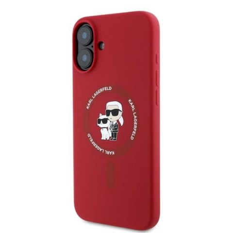 Karl Lagerfeld Silicone Karl & Choupette Ring MagSafe - Etui iPhone 16 Plus (czerwony) Karl Lagerfeld Silicone Karl & Choupette Ring MagSafe - Etui iPhone 16 Plus (czerwony)