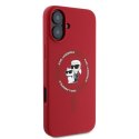 Karl Lagerfeld Silicone Karl & Choupette Ring MagSafe - Etui iPhone 16 Plus (czerwony)