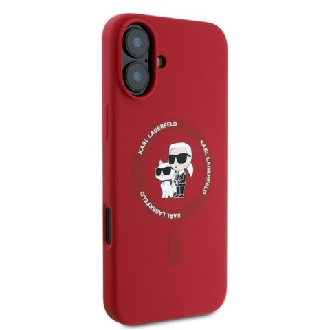 Karl Lagerfeld Silicone Karl & Choupette Ring MagSafe - Etui iPhone 16 Plus (czerwony) Karl Lagerfeld Silicone Karl & Choupette Ring MagSafe - Etui iPhone 16 Plus (czerwony)