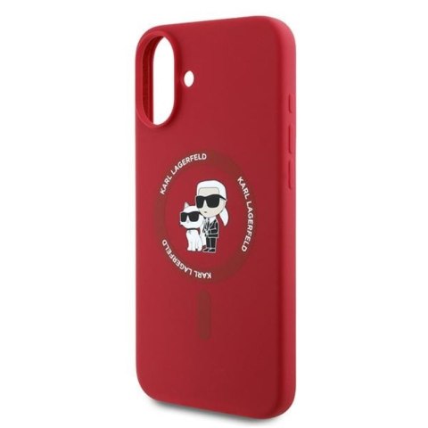Karl Lagerfeld Silicone Karl & Choupette Ring MagSafe - Etui iPhone 16 Plus (czerwony) Karl Lagerfeld Silicone Karl & Choupette Ring MagSafe - Etui iPhone 16 Plus (czerwony)