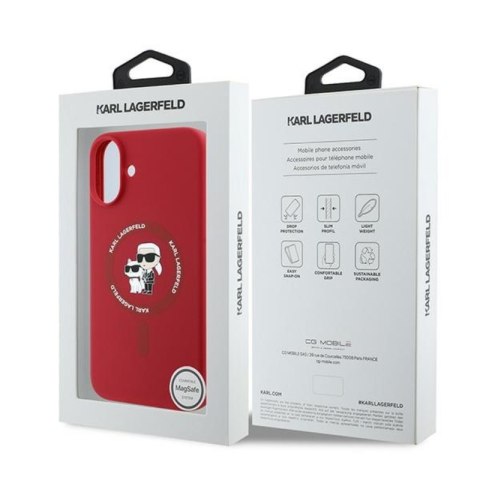 Karl Lagerfeld Silicone Karl & Choupette Ring MagSafe - Etui iPhone 16 Plus (czerwony) Karl Lagerfeld Silicone Karl & Choupette Ring MagSafe - Etui iPhone 16 Plus (czerwony)
