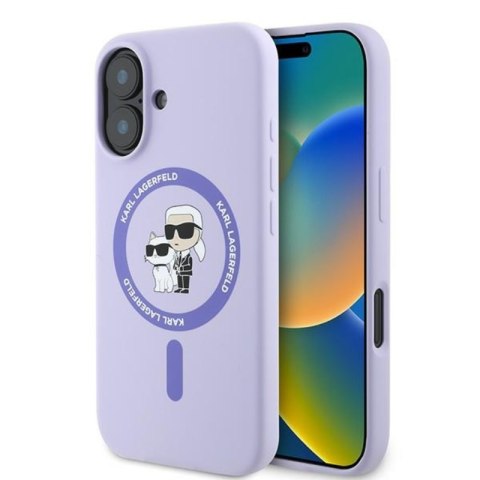 Karl Lagerfeld Silicone Karl & Choupette Ring MagSafe - Etui iPhone 16 Plus (fioletowy) Karl Lagerfeld Silicone Karl & Choupette Ring MagSafe - Etui iPhone 16 Plus (fioletowy)