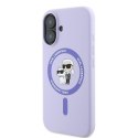 Karl Lagerfeld Silicone Karl & Choupette Ring MagSafe - Etui iPhone 16 Plus (fioletowy)