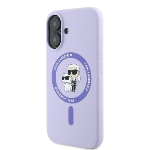 Karl Lagerfeld Silicone Karl & Choupette Ring MagSafe - Etui iPhone 16 Plus (fioletowy) Karl Lagerfeld Silicone Karl & Choupette Ring MagSafe - Etui iPhone 16 Plus (fioletowy)