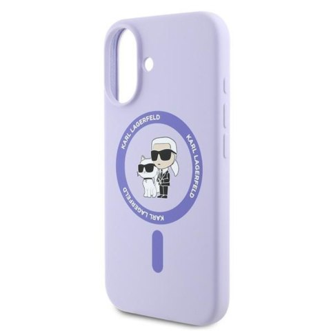 Karl Lagerfeld Silicone Karl & Choupette Ring MagSafe - Etui iPhone 16 Plus (fioletowy) Karl Lagerfeld Silicone Karl & Choupette Ring MagSafe - Etui iPhone 16 Plus (fioletowy)