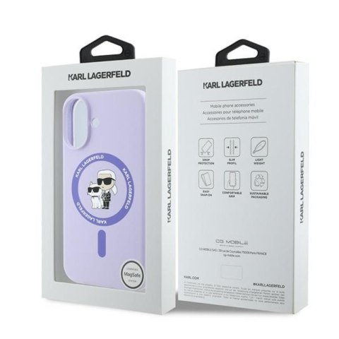 Karl Lagerfeld Silicone Karl & Choupette Ring MagSafe - Etui iPhone 16 Plus (fioletowy) Karl Lagerfeld Silicone Karl & Choupette Ring MagSafe - Etui iPhone 16 Plus (fioletowy)