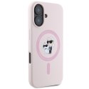 Karl Lagerfeld Silicone Karl & Choupette Ring MagSafe - Etui iPhone 16 Plus (różowy)
