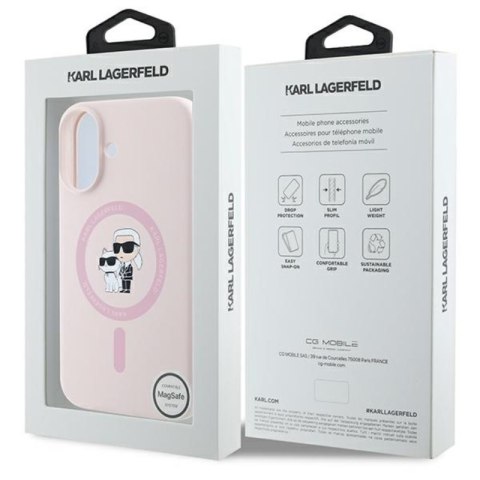 Karl Lagerfeld Silicone Karl & Choupette Ring MagSafe - Etui iPhone 16 Plus (różowy) Karl Lagerfeld Silicone Karl & Choupette Ring MagSafe - Etui iPhone 16 Plus (różowy)