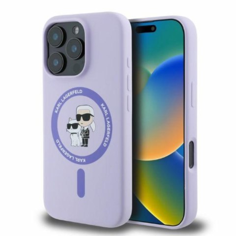 Karl Lagerfeld Silicone Karl & Choupette Ring MagSafe - Etui iPhone 16 Pro Max (fioletowy) Karl Lagerfeld Silicone Karl & Choupette Ring MagSafe - Etui iPhone 16 Pro Max (fioletowy)