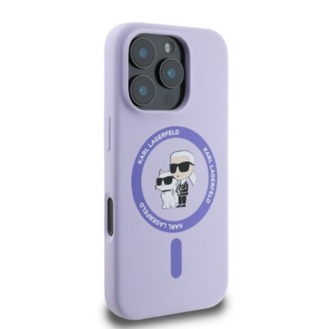 Karl Lagerfeld Silicone Karl & Choupette Ring MagSafe - Etui iPhone 16 Pro Max (fioletowy) Karl Lagerfeld Silicone Karl & Choupette Ring MagSafe - Etui iPhone 16 Pro Max (fioletowy)