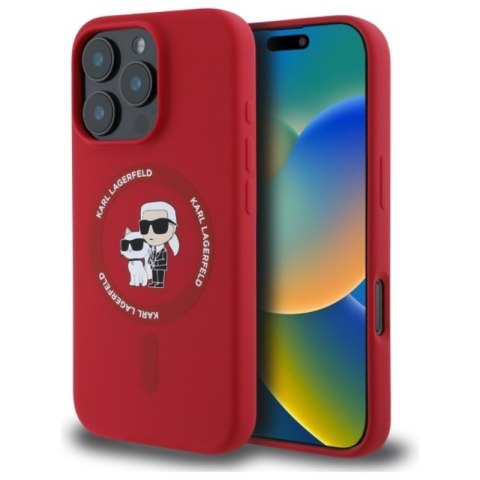 Karl Lagerfeld Silicone Karl & Choupette Ring MagSafe - Etui iPhone 16 Pro (czerwony) Karl Lagerfeld Silicone Karl & Choupette Ring MagSafe - Etui iPhone 16 Pro (czerwony)