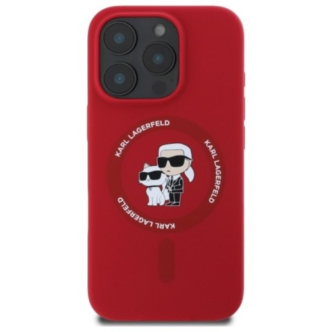 Karl Lagerfeld Silicone Karl & Choupette Ring MagSafe - Etui iPhone 16 Pro (czerwony) Karl Lagerfeld Silicone Karl & Choupette Ring MagSafe - Etui iPhone 16 Pro (czerwony)