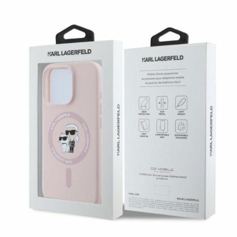 Karl Lagerfeld Silicone Karl & Choupette Ring MagSafe - Etui iPhone 16 Pro (różowy) Karl Lagerfeld Silicone Karl & Choupette Ring MagSafe - Etui iPhone 16 Pro (różowy)
