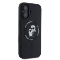 Karl Lagerfeld Silicone Karl & Choupette Ring MagSafe - Etui iPhone 16 (czarny)