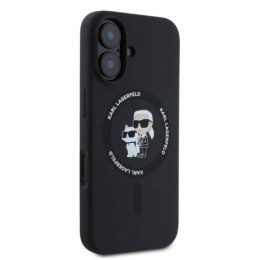 Karl Lagerfeld Silicone Karl & Choupette Ring MagSafe - Etui iPhone 16 (czarny)