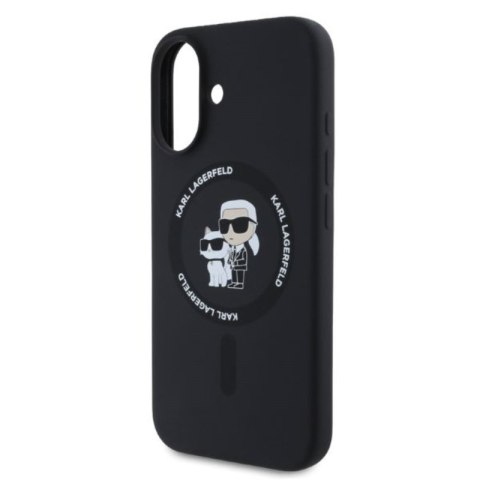 Karl Lagerfeld Silicone Karl & Choupette Ring MagSafe - Etui iPhone 16 (czarny) Karl Lagerfeld Silicone Karl & Choupette Ring MagSafe - Etui iPhone 16 (czarny)
