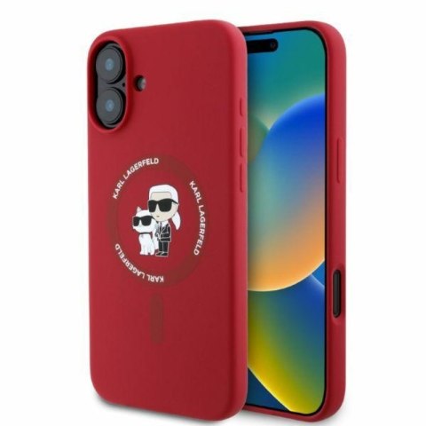 Karl Lagerfeld Silicone Karl & Choupette Ring MagSafe - Etui iPhone 16 (czerwony) Karl Lagerfeld Silicone Karl & Choupette Ring MagSafe - Etui iPhone 16 (czerwony)