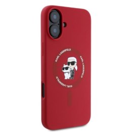 Karl Lagerfeld Silicone Karl & Choupette Ring MagSafe - Etui iPhone 16 (czerwony)