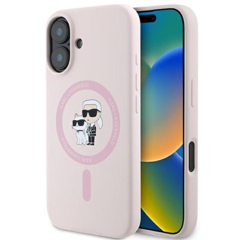 Karl Lagerfeld Silicone Karl & Choupette Ring MagSafe - Etui iPhone 16 (różowy) Karl Lagerfeld Silicone Karl & Choupette Ring MagSafe - Etui iPhone 16 (różowy)