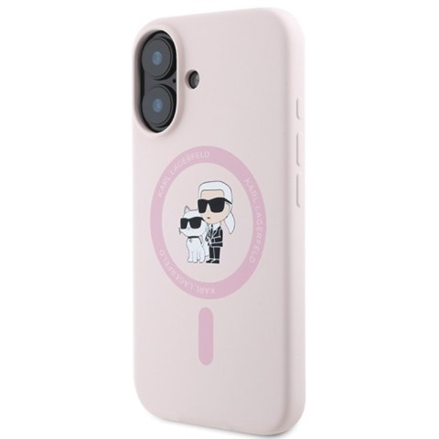 Karl Lagerfeld Silicone Karl & Choupette Ring MagSafe - Etui iPhone 16 (różowy) Karl Lagerfeld Silicone Karl & Choupette Ring MagSafe - Etui iPhone 16 (różowy)
