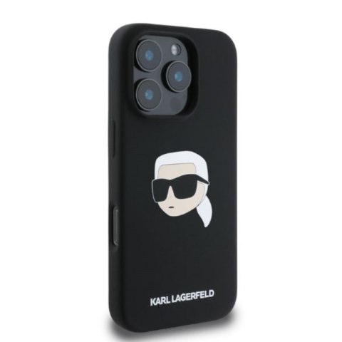 Karl Lagerfeld Silicone Karl Head Print MagSafe - Etui iPhone 16 Pro Max (czarny) Karl Lagerfeld Silicone Karl Head Print MagSafe - Etui iPhone 16 Pro Max (czarny)