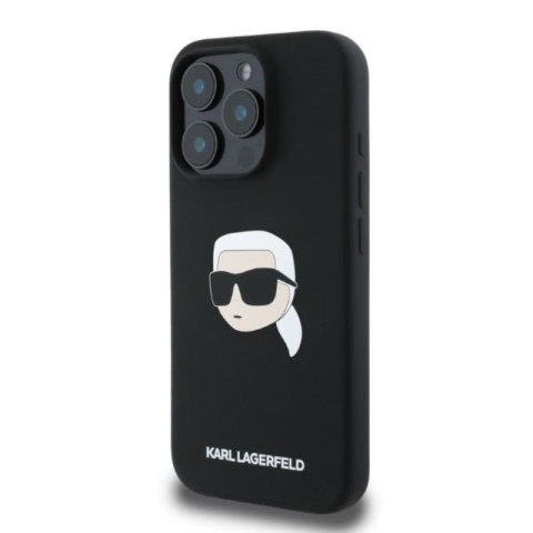 Karl Lagerfeld Silicone Karl Head Print MagSafe - Etui iPhone 16 Pro Max (czarny) Karl Lagerfeld Silicone Karl Head Print MagSafe - Etui iPhone 16 Pro Max (czarny)