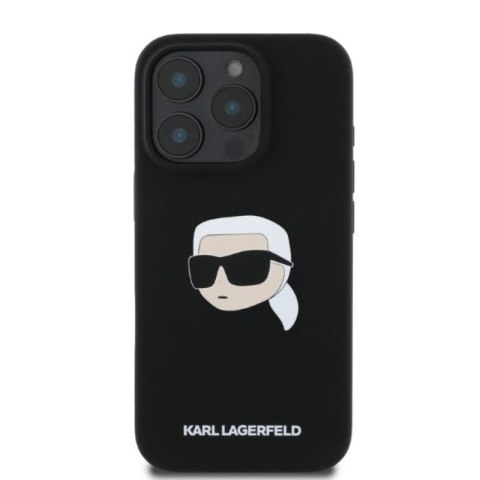Karl Lagerfeld Silicone Karl Head Print MagSafe - Etui iPhone 16 Pro Max (czarny) Karl Lagerfeld Silicone Karl Head Print MagSafe - Etui iPhone 16 Pro Max (czarny)