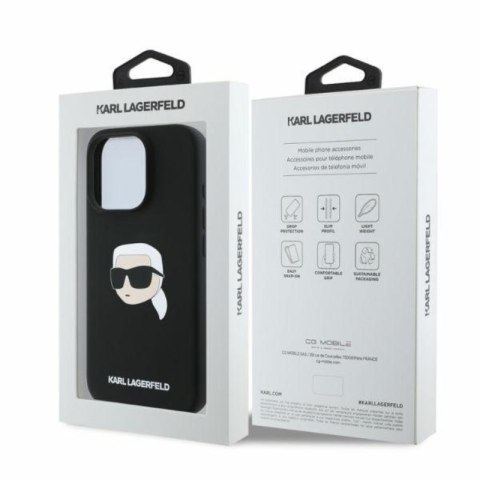 Karl Lagerfeld Silicone Karl Head Print MagSafe - Etui iPhone 16 Pro Max (czarny) Karl Lagerfeld Silicone Karl Head Print MagSafe - Etui iPhone 16 Pro Max (czarny)