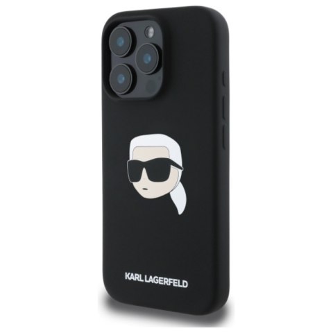 Karl Lagerfeld Silicone Karl Head Print MagSafe - Etui iPhone 16 Pro (czarny) Karl Lagerfeld Silicone Karl Head Print MagSafe - Etui iPhone 16 Pro (czarny)