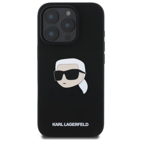 Karl Lagerfeld Silicone Karl Head Print MagSafe - Etui iPhone 16 Pro (czarny) Karl Lagerfeld Silicone Karl Head Print MagSafe - Etui iPhone 16 Pro (czarny)