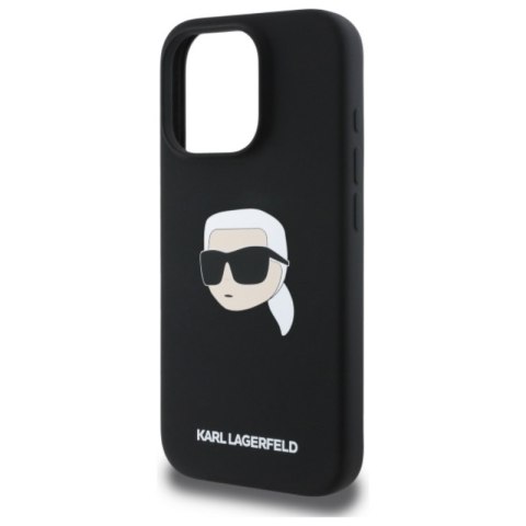Karl Lagerfeld Silicone Karl Head Print MagSafe - Etui iPhone 16 Pro (czarny) Karl Lagerfeld Silicone Karl Head Print MagSafe - Etui iPhone 16 Pro (czarny)