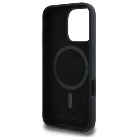Karl Lagerfeld Silicone Karl Head Print MagSafe - Etui iPhone 16 Pro (czarny) Karl Lagerfeld Silicone Karl Head Print MagSafe - Etui iPhone 16 Pro (czarny)