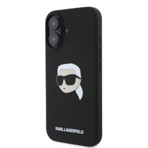 Karl Lagerfeld Silicone Karl Head Print MagSafe - Etui iPhone 16 (czarny) Karl Lagerfeld Silicone Karl Head Print MagSafe - Etui iPhone 16 (czarny)