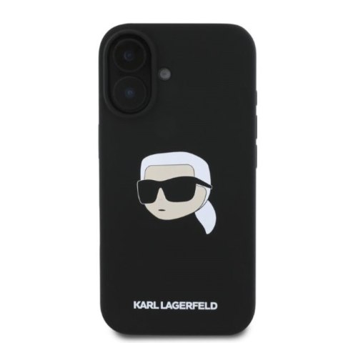 Karl Lagerfeld Silicone Karl Head Print MagSafe - Etui iPhone 16 (czarny) Karl Lagerfeld Silicone Karl Head Print MagSafe - Etui iPhone 16 (czarny)
