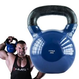KNV20 Kettlebell 20 kg HMS żeliwny winylowy niebieski trening