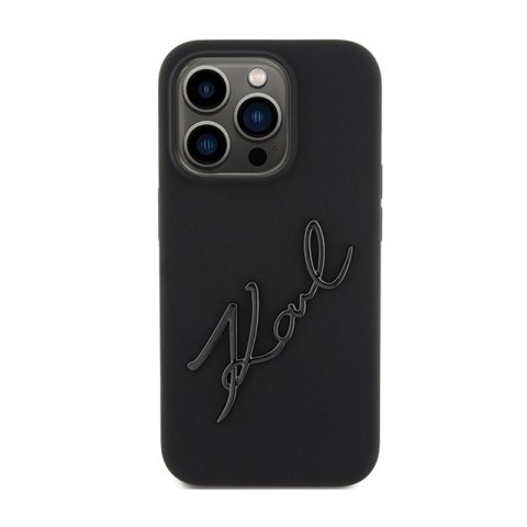 Karl Lagerfeld Silicone Karl Script - Etui iPhone 15 Pro (czarny) Karl Lagerfeld Silicone Karl Script - Etui iPhone 15 Pro (czarny)