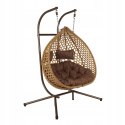 FOTEL WISZĄCY BUJANY OGRODOWY KOSZ HUŚTAWKA JAJO KOKON 2 osobowy + PODUSZKI